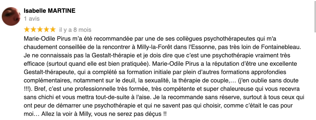 Google avis Isabelle Martine