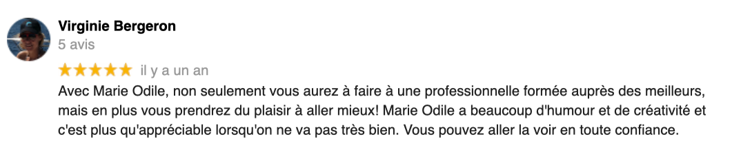 Google avis Virginie Bergeron